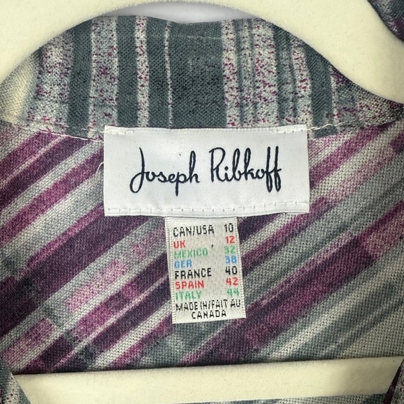 Joseph Ribkoff Casual Plaid Multicoloured Striped Roll Up Sleeve Blouse Size 10 - Picture 3 of 14